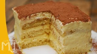 TIRAMISÚ FÁCIL Y RÁPIDO  Con bizcocho genovés y amaretto [upl. by Yawnoc419]