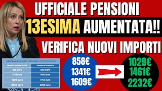 PENSIONI 2023 TUTTE LE TREDICESIME AUMENTATE DELL81 NETTO VERIFICA IMPORTI CON TABELLE [upl. by Wahlstrom414]