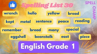 English Grade 1 Spelling List 30 [upl. by Krahling]