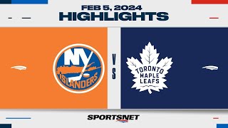 NHL Highlights  Islanders vs Maple Leafs  February 5 2024 [upl. by Adni]