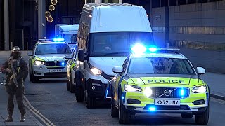 CAT A Armed Police Escort Child Killer in High Security Prisoner Convoy from Manchester Crown Court [upl. by Alamat712]