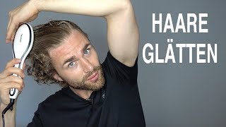 HAARE GLÄTTEN MÄNNER ● Haare glätten mit GLÄTTBÜRSTE  DANIEL KORTE [upl. by Lehcyar321]