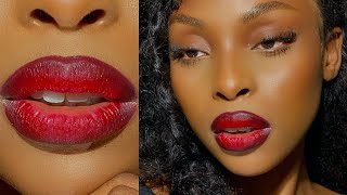 HOW TO DO AN OMBRÉ RED LIPS GRADIENT LIP TUTORIAL [upl. by Stav755]