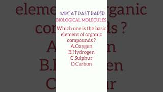 Mdcat practice mcqs BIOLOGICAL MOLECULES MDCAT PASTPAPER [upl. by Bala]