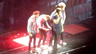 One Direction  Liam attempts to pull Harrys trousers down during WMYB  London April 5th 2013 [upl. by Nylecyoj]