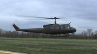 UH1H Huey startup and flyby [upl. by Nosiram]