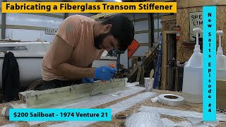 Fabricating a Fiberglass Transom Stiffener  New Salt Sailing Episode 4 [upl. by Nitsugua]