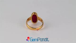 A beautiful Red Coral gemstone ring in Gold [upl. by Rayle479]