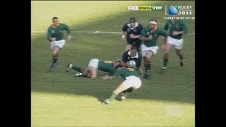 Joost van der Westhuizen tackles Lomu in the 1995 RWC final [upl. by Amalee463]