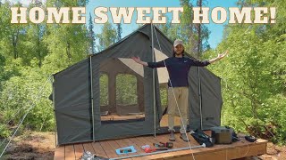 Constructing a Temporary Shelter  Off Grid in Alaska ┃EP4┃Home Sweet Home [upl. by Htnamas]