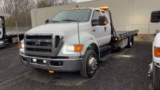 2015 Ford F650 Superduty ExtendedQuad Cab Wrecker RollbackTow Truck Diesel [upl. by Ihdin]