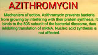 Mechanism action of azithromycin [upl. by Stolzer]