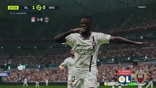 Lyon vs Nice 10 Résumé Buts  Ligue 1 2324  PES 21 [upl. by Anelak]