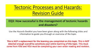 Edexcel A Level Geography  Tectonics EQ3 Revision [upl. by Inig624]