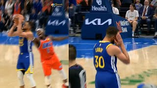 Stephen Curry says night night to the OKC crowd after dagger 3 vs Thunder [upl. by Budd]