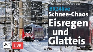 Glatteis in Bayern  weiterhin SchneeChaos  BR24live [upl. by Suertemed]