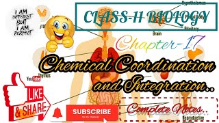 class 11 biology chapter17  Chemical Coordination and Integration handmade complete notes [upl. by Naashom]