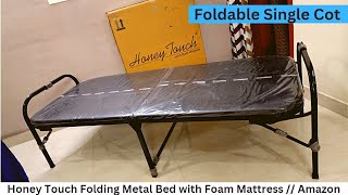 Honey Touch Folding Metal Bed with Foam Mattress  Amazon [upl. by Ivets]