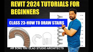 Revit Architecture 2024 tutorials for beginners II How to Draw Stairs class23 [upl. by Vaios]