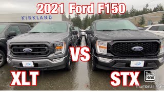 2021 Ford F150 XLT vs 2021 F150 STX Base Comparison [upl. by Ahsekat]