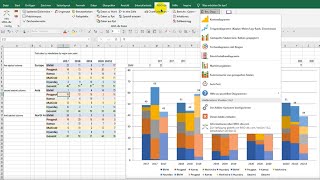 Gestapeltes gruppiertes Säulendiagramm mit Summenwerten dynamisch [upl. by Wendye]