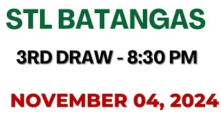 STL Batangas result today live 830 PM  November 04 2024 830 PM draw [upl. by Aidaas829]