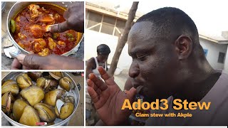 Authentic Ewe food  Adod3 stew with Akple  clam stew  Traditional Cooking Recipe [upl. by Jacinthe]