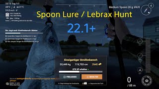 Fishing PlanetSTRIPED BASS 221 SPOON LURE  LABRAX HUNT  BLUE CRAB ISLAND [upl. by Otsirc]