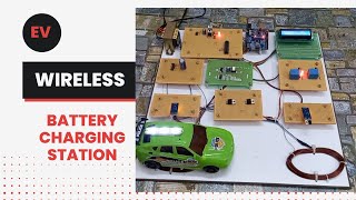 EV BATTERY CHARGING STATION  Vehicle Wireless Charging Station  Power Saving Arduino  IR Sensor [upl. by Assirrec]