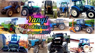 Yangi Traktorlar 11Avgust2024 Belarus Mtz T28 New Holland Ttz Jatka Kombayin Claas 55 MX135 [upl. by Swithin]