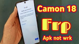 tecno camon 18t frp bypass apk not installed [upl. by Ailuj804]