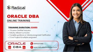 Oracle DBA Online Training  Class 2  Radical Technologies [upl. by Nnyliram]