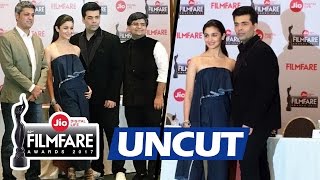 UNCUT  JIO 62nd Filmfare Awards 2017  Alia Bhatt Karan Johar  Press Conference [upl. by Nauqahs289]