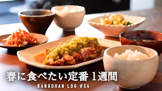 春を迎える1週間の晩ごはん記録  春野菜をたっぷり使い回す簡単レシピ  とお知らせ🥗 [upl. by Aronel141]