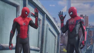 Upgraded suit and Classic suit VS Hunters Marvels SpiderMan 2 PS5 [upl. by Deragon]