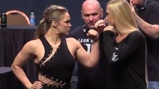 UFC 193 Ronda Rousey vs Holly Holm Staredown [upl. by Gale]