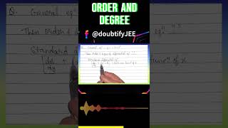 The order and degree of the differential equation whose general equations is y  c Doubtify JEE [upl. by Akirej]