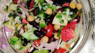 Red Beans amp Chickpeas Salad  Kidney Bean Salad  Mix Vegies [upl. by Anyela535]