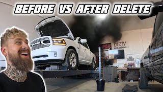 BEFORE vs AFTER EcoDiesel delete and dyno numbers [upl. by Hcib]