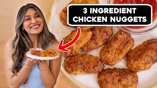 Crispy Chicken Nuggets with 3 Ingredients Low Carb Gluten Free Airfryer Recipe [upl. by Morton]