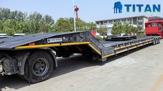 Hydraulic Folding Goose Neck Lowbed Trailer in TITAN Factory [upl. by Laverna]