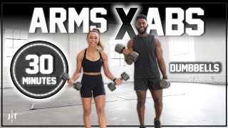 30 Minute Arms amp Abs Dumbbell Workout Upper Body amp Core Strength Training [upl. by Fafa]