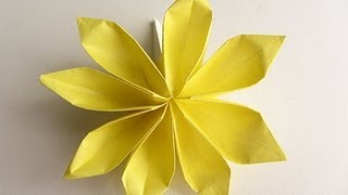 Origami 8 Petal Flower Version 2 [upl. by Alekal]