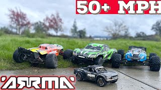 Arrma Grom Blx Mojave vs 18 scale cars [upl. by Rubma595]