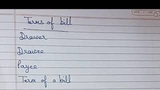 Bill of Exchange  Lecture2  Drawer Drawee Payee Term of a Bill [upl. by Teeniv]