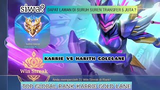 push global karrie gold lane top global 4  suren atau transfer 5juta  siwa mlbb [upl. by Yedrahs]