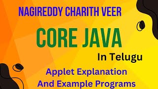 part 31  Applet In Java  Java Programming Language In Telugu [upl. by Lady550]