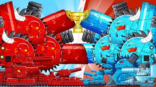 MONSTER TANK FIRE TANK vs ICE TANK  Cartoons about tankNina tank cartoon [upl. by Ellenrad54]