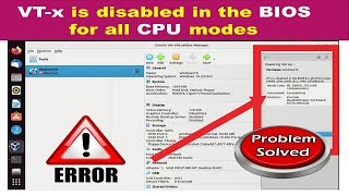 VTx is Disabled in the BIOS for all CPU modes VERRVMXMSRALLVMXDISABLED [upl. by Toddie919]