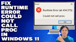 How To Fix Runtime Error Could Not Call Proc in Windows 1011 Solution [upl. by Friedlander]